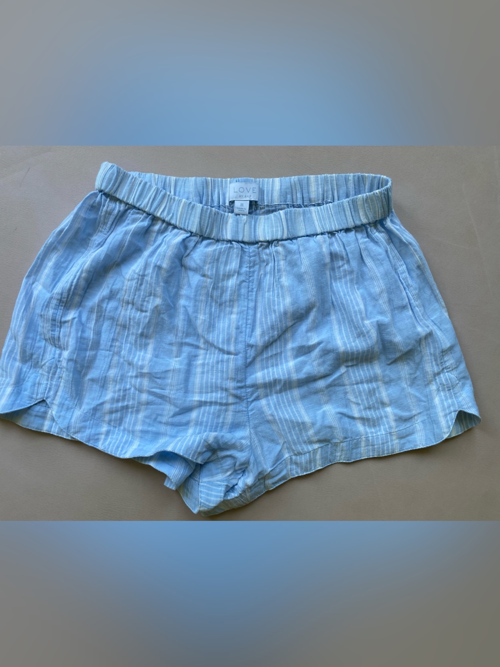 GAP Light Blue Striped Elastic Waist Shorts